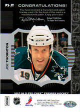 2007-2008 OPC Premier Stitchings PS-JT Joe Thornton