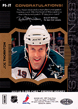 2007-2008 OPC Premier Stitchings PS-JT Joe Thornton