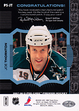 2007-2008 OPC Premier Stitchings PS-JT Joe Thornton