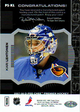 2007-2008 OPC Premier Stitchings PS-KL Kari Lehtonen