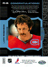 2007-2008 OPC Premier Stitchings PS-LR Larry Robinson
