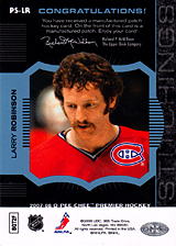 2007-2008 OPC Premier Stitchings PS-LR Larry Robinson