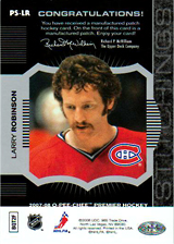2007-2008 OPC Premier Stitchings PS-LR Larry Robinson
