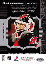 2007-2008 OPC Premier Stitchings PS-MA Martin Brodeur
