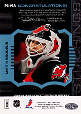 2007-2008 OPC Premier Stitchings PS-MA Martin Brodeur