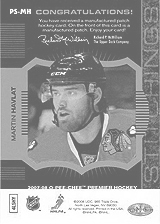 2007-2008 OPC Premier Stitchings PS-MH Martin Havlat