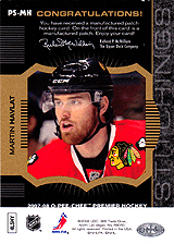 2007-2008 OPC Premier Stitchings PS-MH Martin Havlat