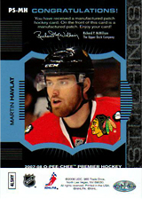 2007-2008 OPC Premier Stitchings PS-MH Martin Havlat