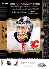 2007-2008 OPC Premier Stitchings PS-MK Miikka Kiprusoff