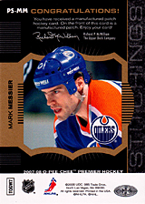 2007-2008 OPC Premier Stitchings PS-MM Mark Messier