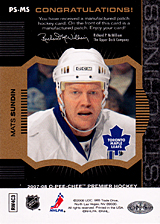 2007-2008 OPC Premier Stitchings PS-MS Mats Sundin