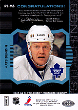 2007-2008 OPC Premier Stitchings PS-MS Mats Sundin