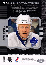 2007-2008 OPC Premier Stitchings PS-MS Mats Sundin