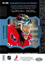2007-2008 OPC Premier Stitchings PS-OK Olaf Kolzig