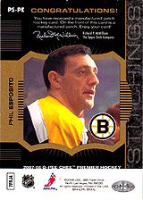2007-2008 OPC Premier Stitchings PS-PE Phil Esposito