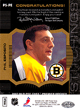 2007-2008 OPC Premier Stitchings PS-PE Phil Esposito