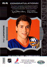 2007-2008 OPC Premier Stitchings PS-PL Pat LaFontaine