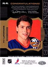 2007-2008 OPC Premier Stitchings PS-PL Pat LaFontaine