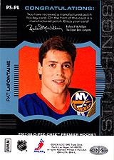 2007-2008 OPC Premier Stitchings PS-PL Pat LaFontaine