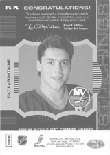 2007-2008 OPC Premier Stitchings PS-PL Pat LaFontaine