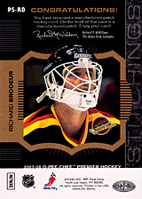 2007-2008 OPC Premier Stitchings PS-RB Richard Brodeur