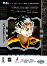 2007-2008 OPC Premier Stitchings PS-RB Richard Brodeur