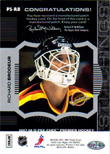 2007-2008 OPC Premier Stitchings PS-RB Richard Brodeur