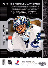 2007-2008 OPC Premier Stitchings PS-RL Roberto Luongo