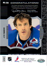 2007-2008 OPC Premier Stitchings PS-SA Joe Sakic