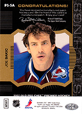 2007-2008 OPC Premier Stitchings PS-SA Joe Sakic
