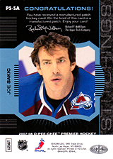 2007-2008 OPC Premier Stitchings PS-SA Joe Sakic