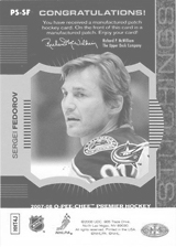 2007-2008 OPC Premier Stitchings PS-SF Sergei Fedorov