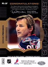 2007-2008 OPC Premier Stitchings PS-SF Sergei Fedorov