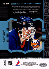 2007-2008 OPC Premier Stitchings PS-SM Billy Smith