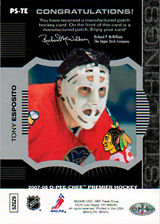 2007-2008 OPC Premier Stitchings PS-TE Tony Esposito