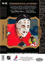2007-2008 OPC Premier Stitchings PS-TE Tony Esposito