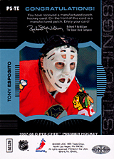 2007-2008 OPC Premier Stitchings PS-TE Tony Esposito