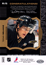 2007-2008 OPC Premier Stitchings PS-TS Teemu Selanne