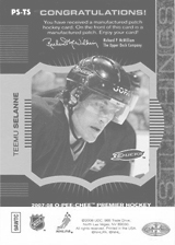 2007-2008 OPC Premier Stitchings PS-TS Teemu Selanne