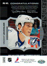 2007-2008 OPC Premier Stitchings PS-VL Vincent Lecavalier