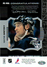 2007-2008 OPC Premier Stitchings PS-WA Wayne Gretzky