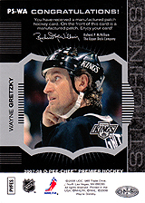 2007-2008 OPC Premier Stitchings PS-WA Wayne Gretzky