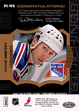 2007-2008 OPC Premier Stitchings PS-WG Wayne Gretzky