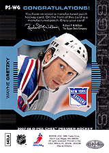 2007-2008 OPC Premier Stitchings PS-WG Wayne Gretzky