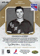 2007-2008 OPC Premier Stitchings Auto APS-AB Andy Bathgate