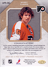2007-2008 OPC Premier Stitchings Auto APS-BC Bobby Clarke