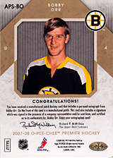 2007-2008 OPC Premier Stitchings Auto APS-BO Bobby Orr