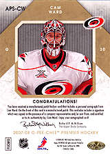 2007-2008 OPC Premier Stitchings Auto APS-CW Cam Ward