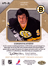 2007-2008 OPC Premier Stitchings Auto APS-JB Johnny Bucyk