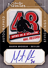 2007-2008 OPC Premier Stitchings Auto APS-MB Martin Brodeur
